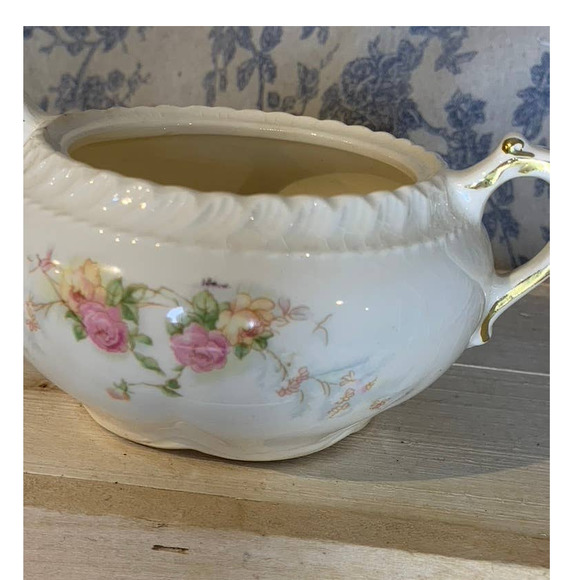 VTG 1940s Royal Gadroon by Harker Lidded Sugar Bowl *Chipped* - Picture 7 of 9